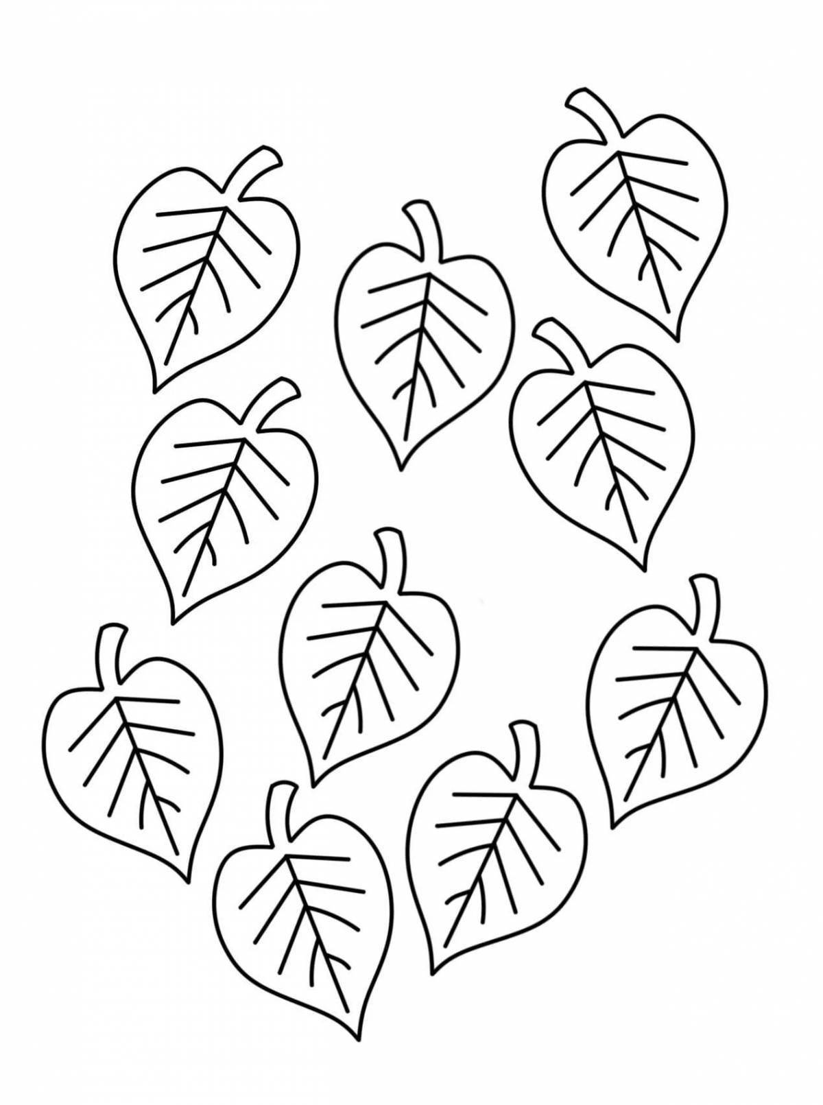 Great coloring book with lots of leaves