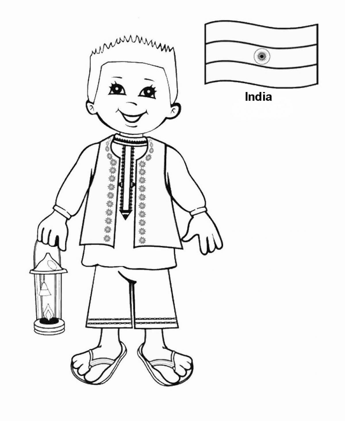Color-frenzy coloring pages of different nationalities
