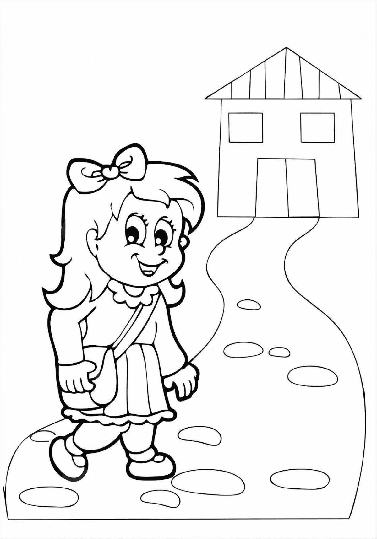 Sophisticated way home coloring page