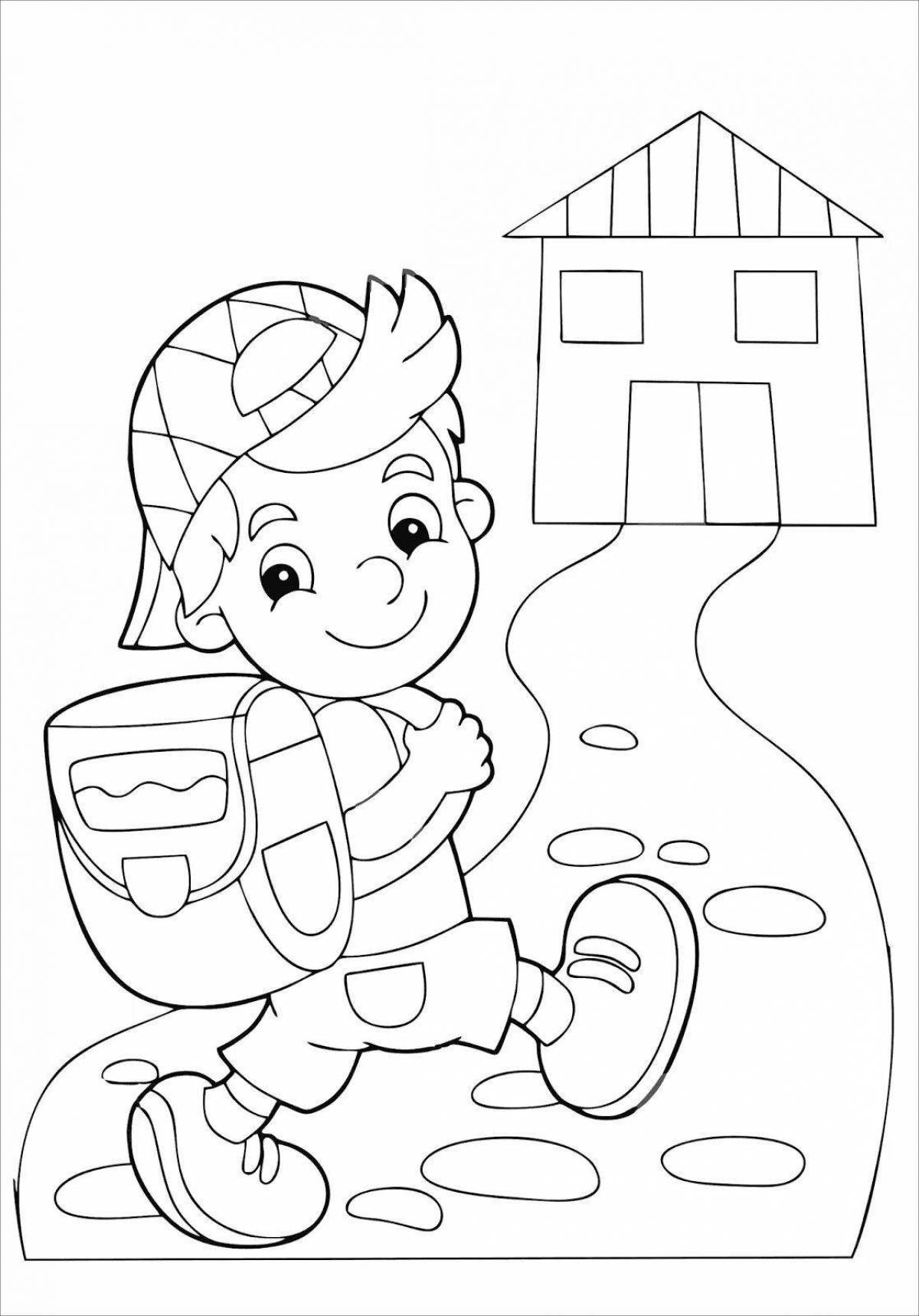 Fantastic road home coloring page