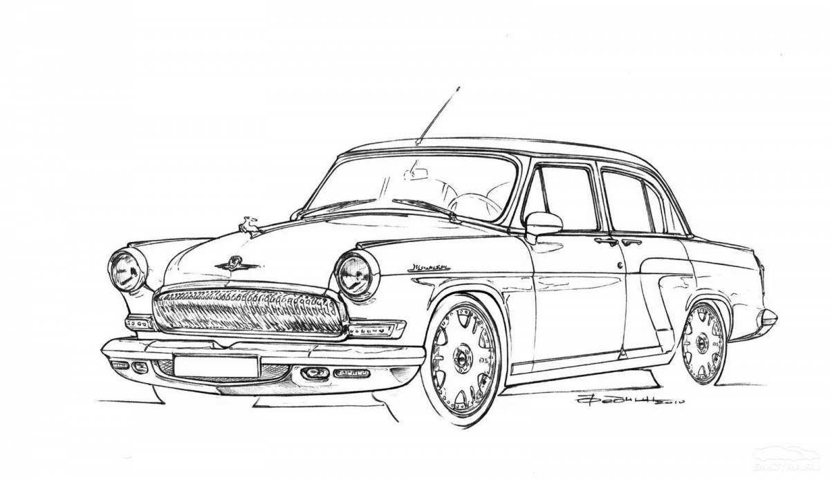 Coloring page colorful domestic cars