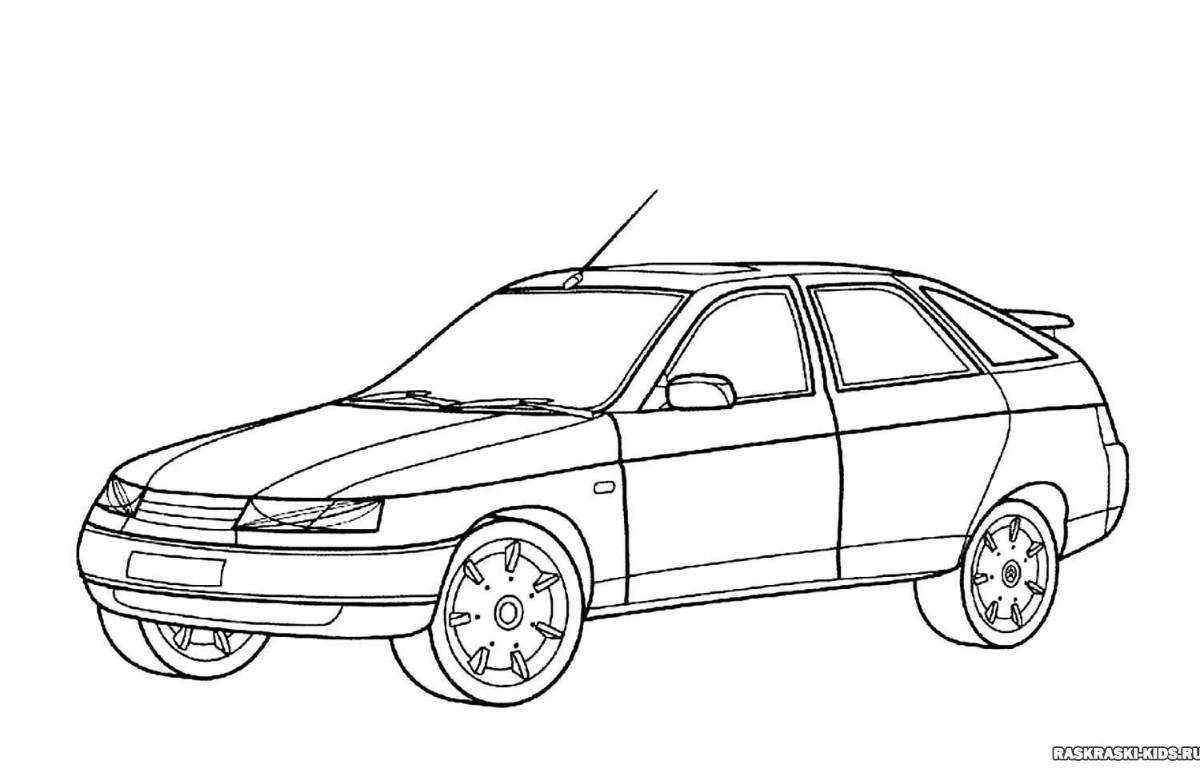 Coloring page beautiful domestic cars