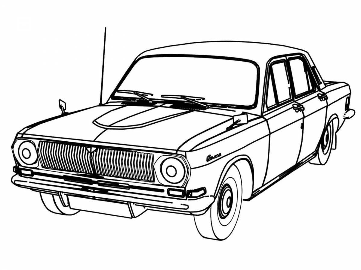 Coloring page glamorous domestic cars