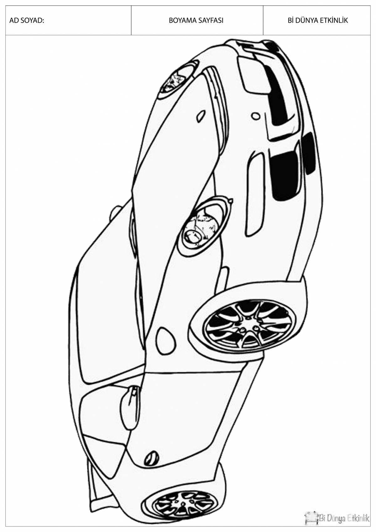 Porsche luxury car coloring page