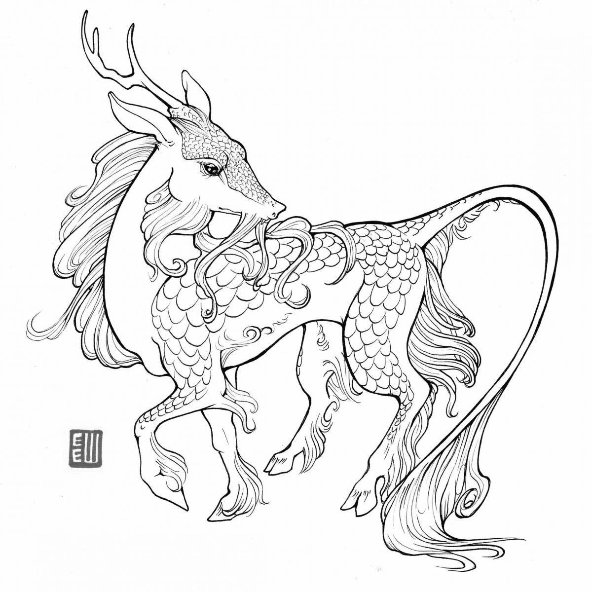 Exotic coloring pages magical creatures