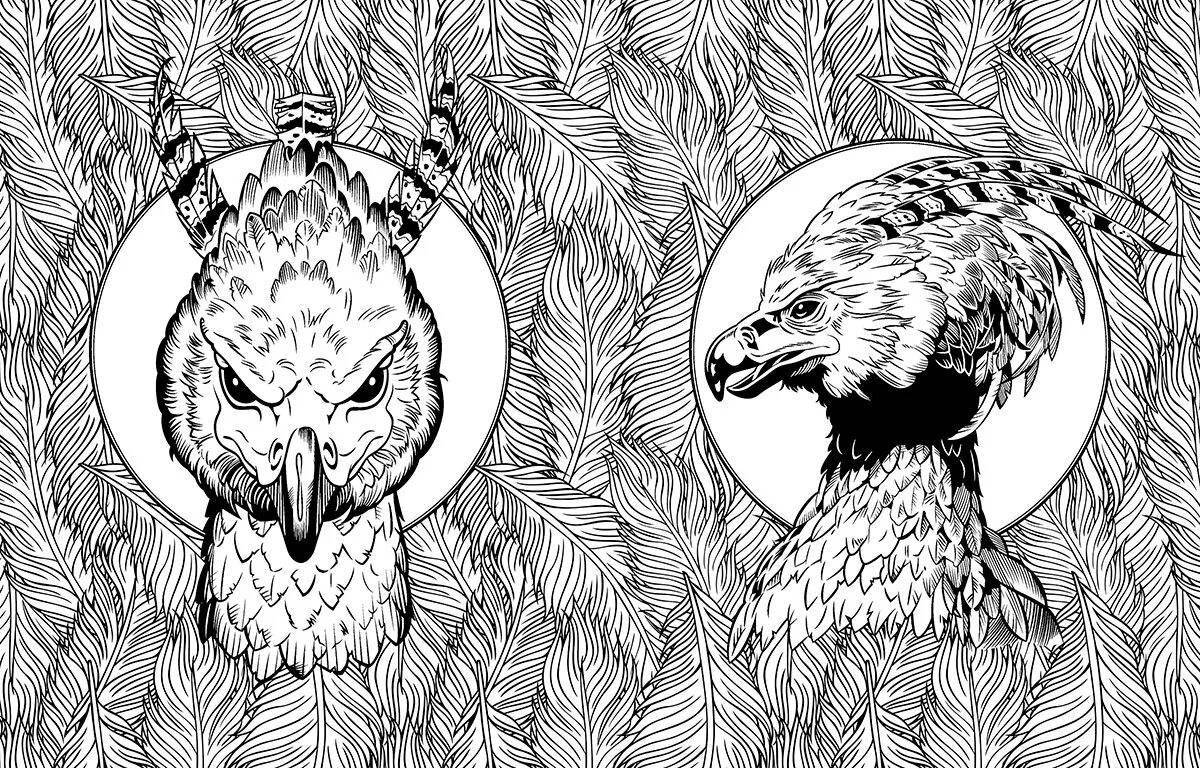 Photo Ethereal coloring magical creatures