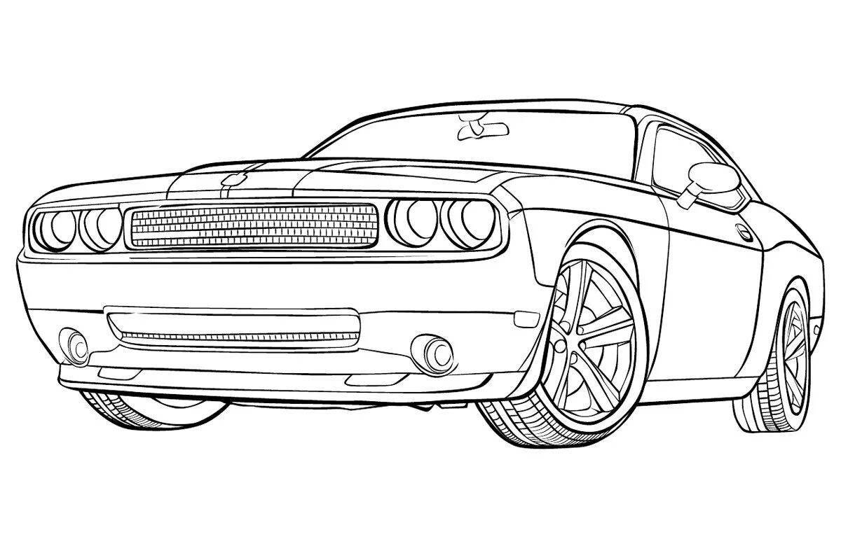 Coloring book shiny cool cars