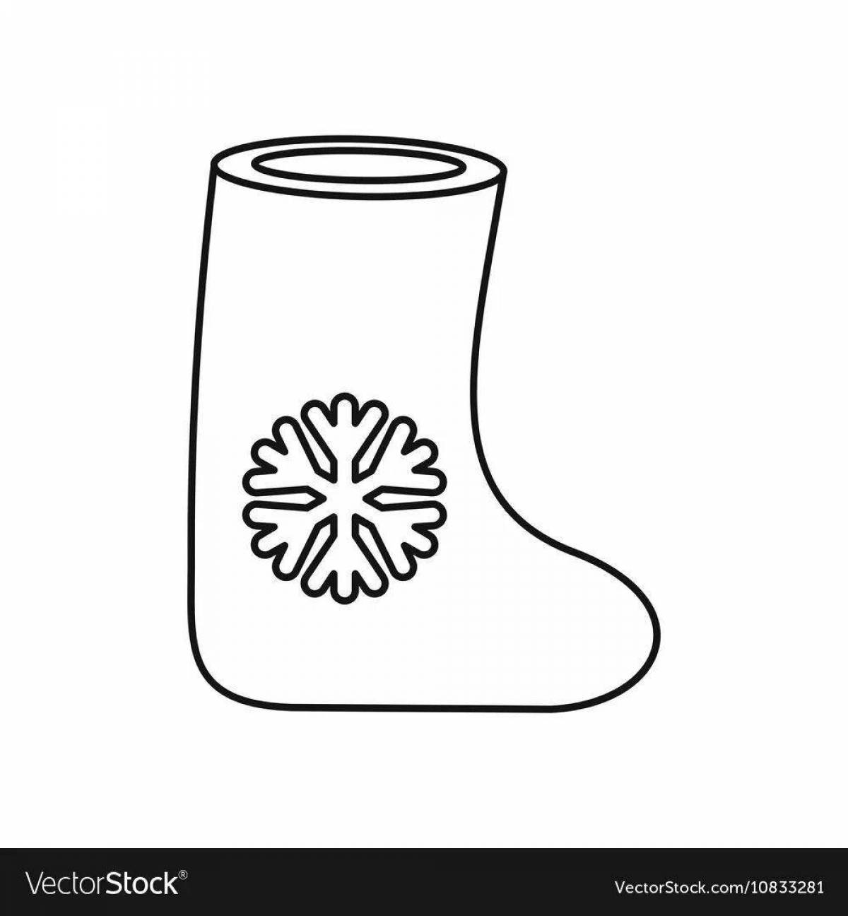 Coloring page humorous boots pattern