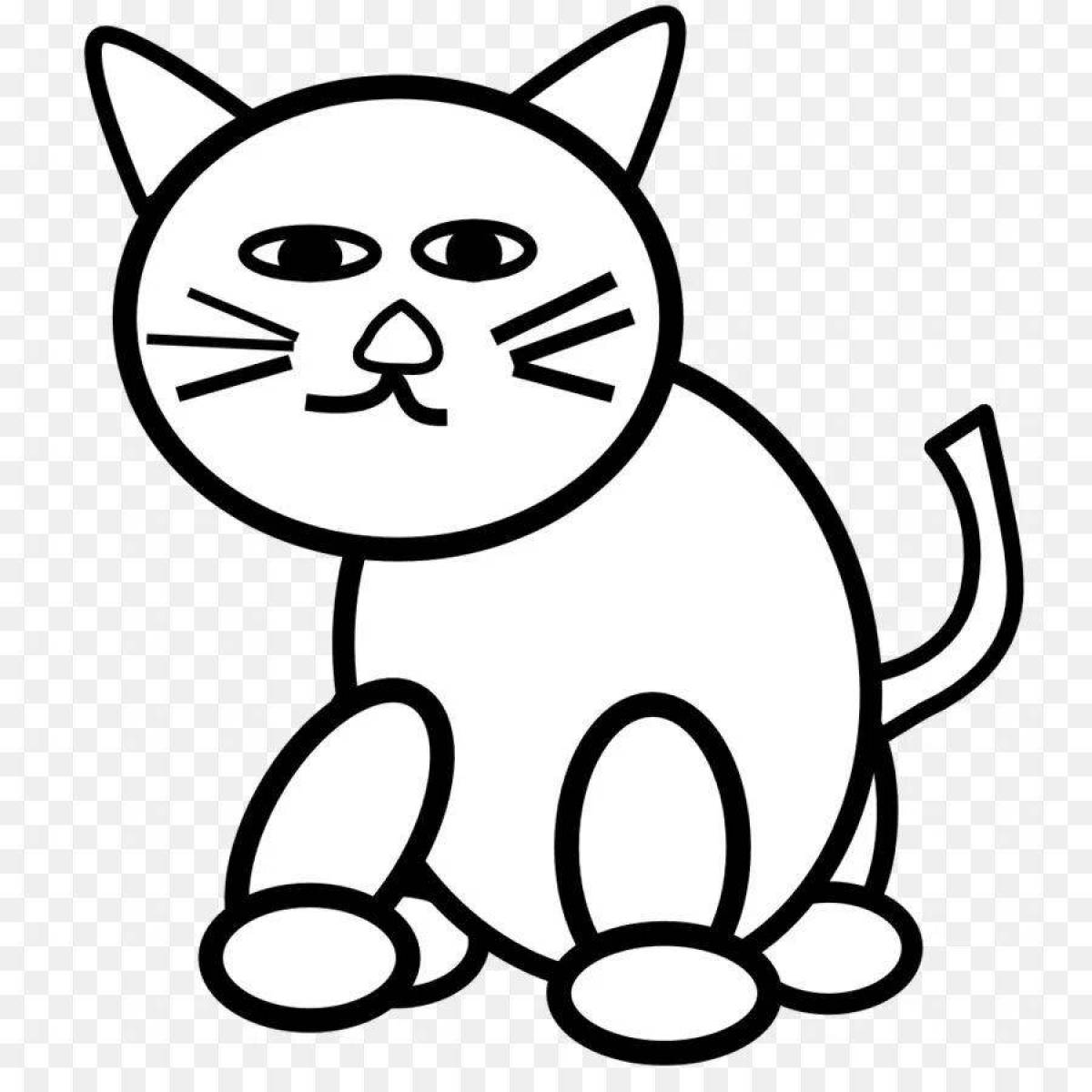 Cute square coloring cat