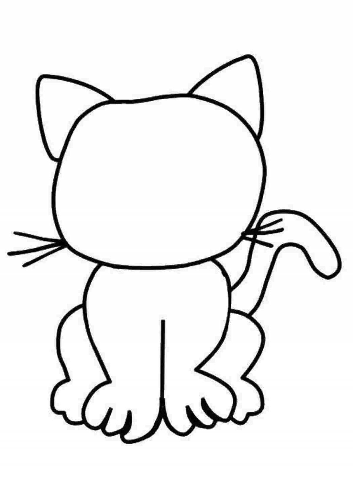 Радостный квадратный кот раскраски
