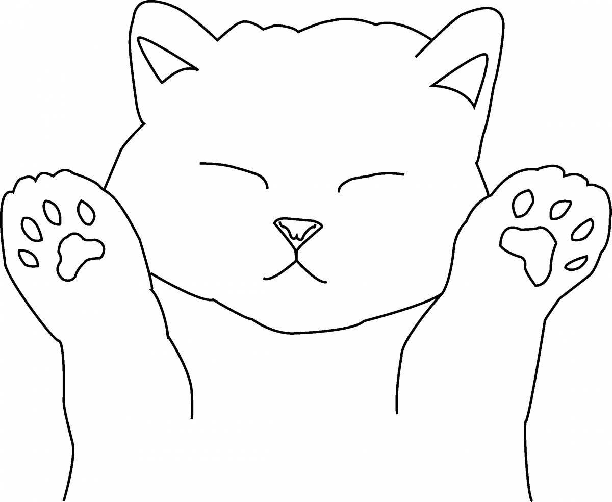 Naughty square cat coloring page