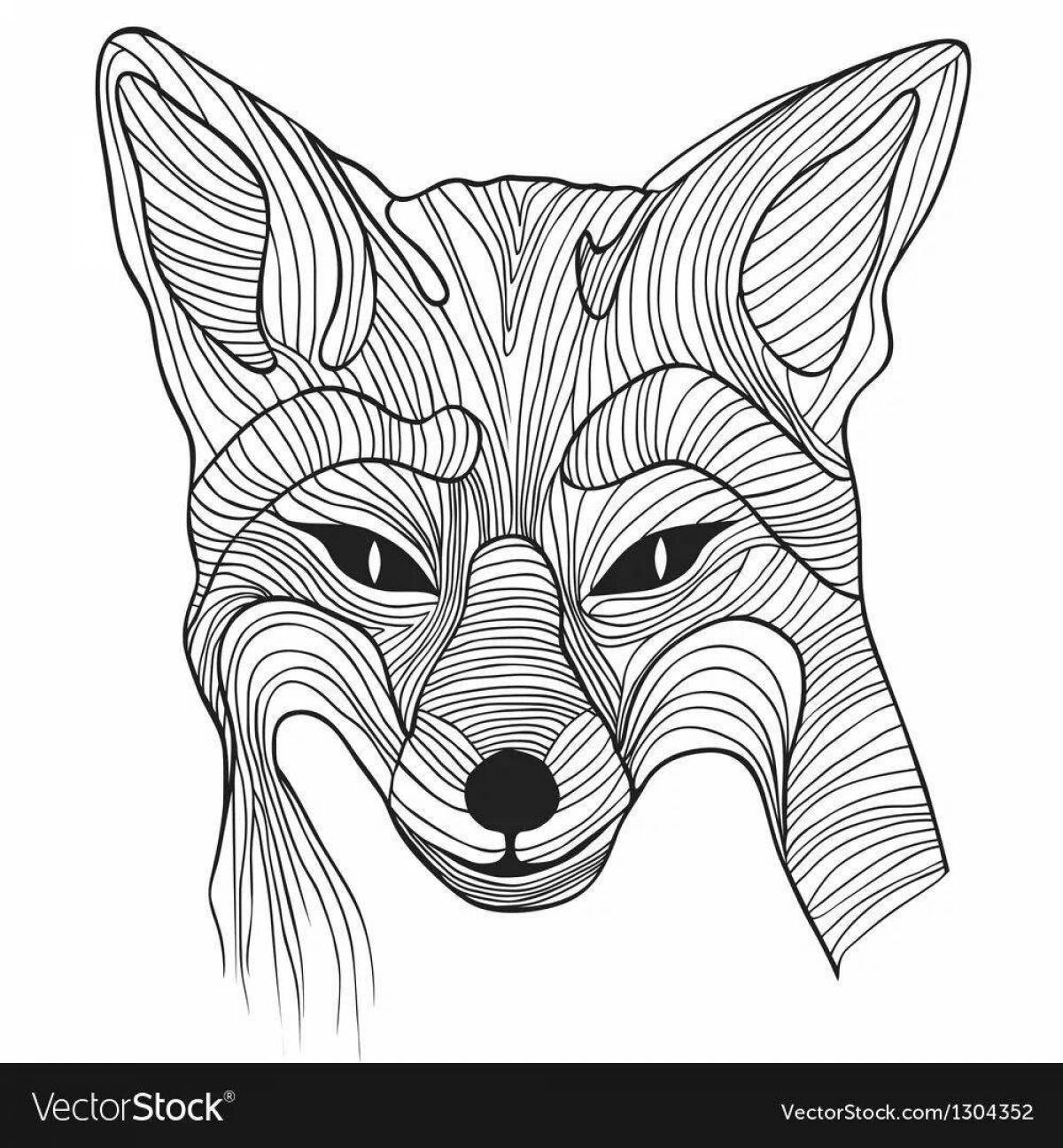 Vibrant fox coloring page