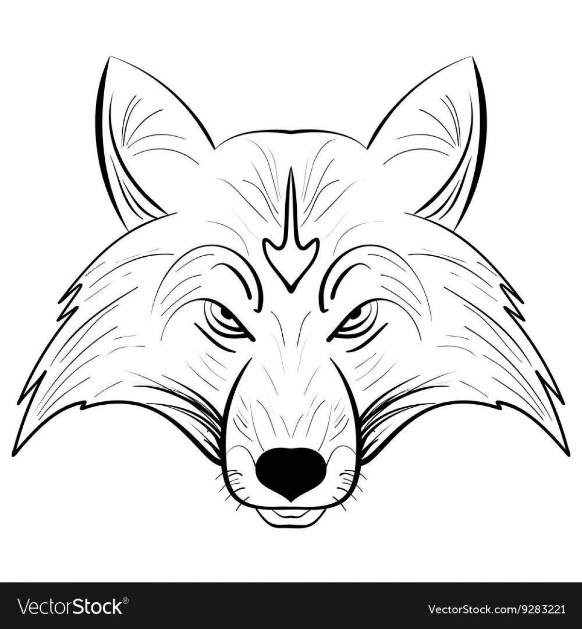 Attractive fox face coloring page