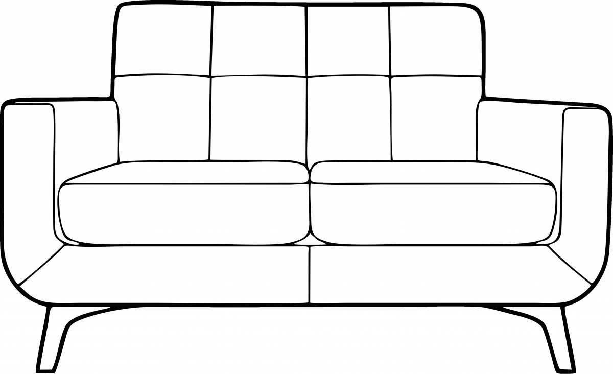 Раскраска великолепный диван-кресло