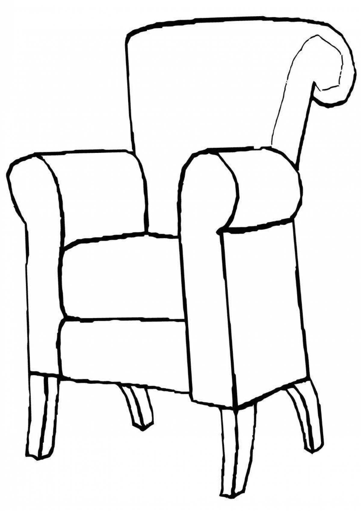 Раскраска очаровательный диван-кресло