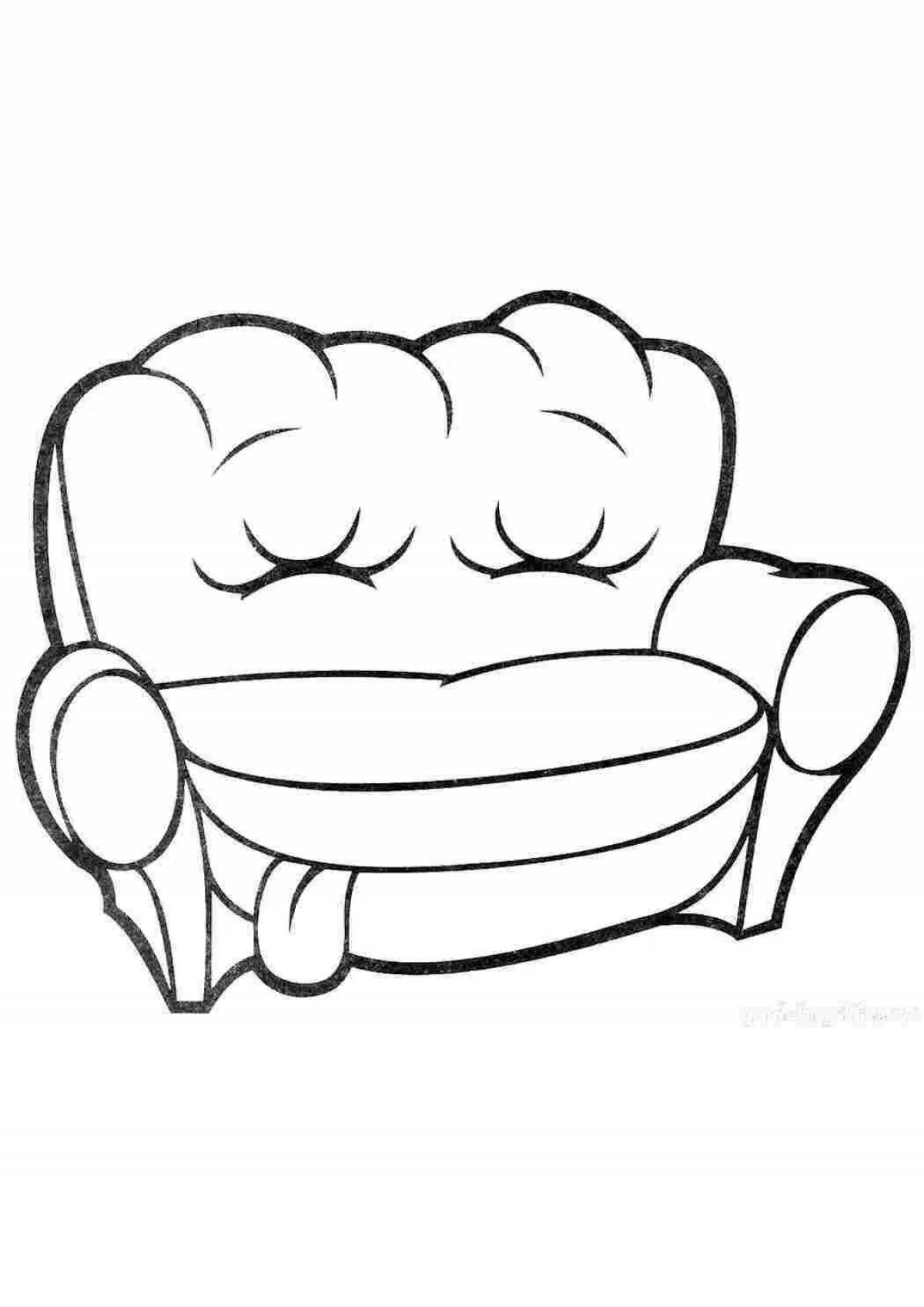 Coloring sweet sofa chair