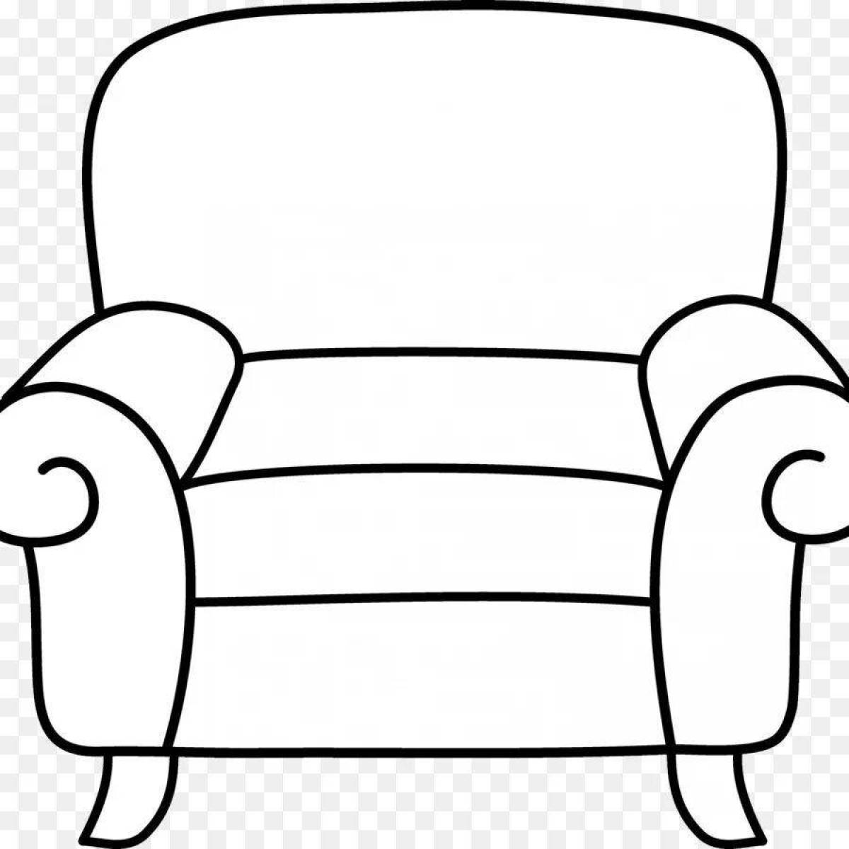 Inviting sofa chair coloring book