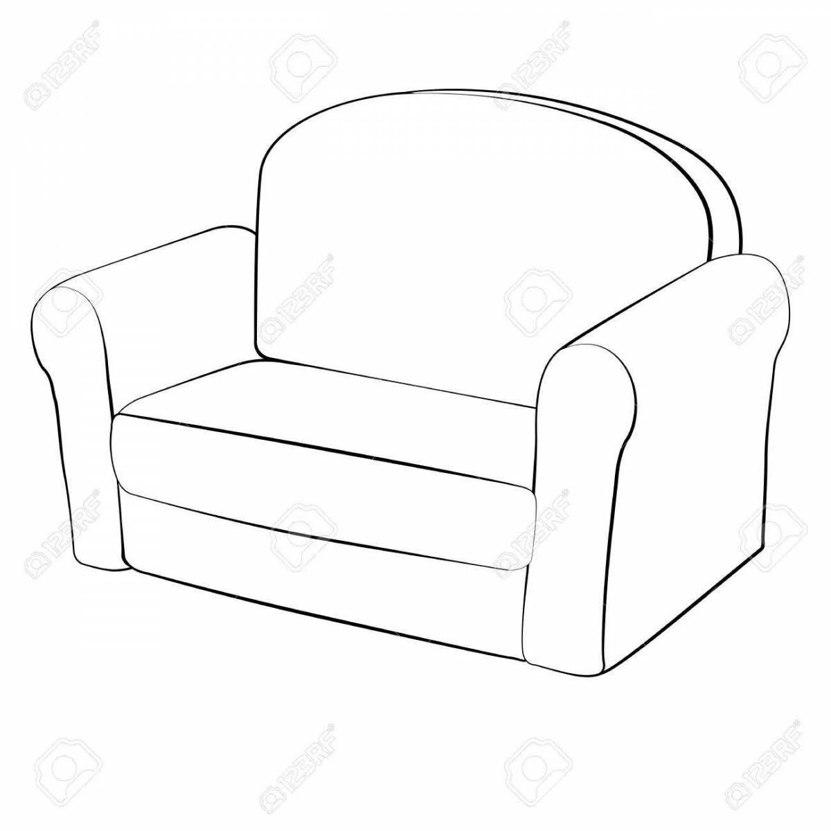 Приветствуя раскраски диван-кресло