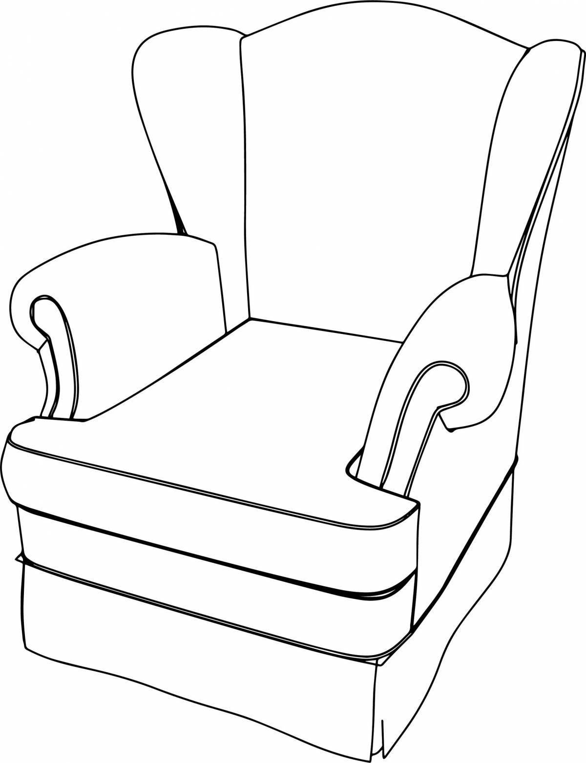 Attractive sofa chair coloring page