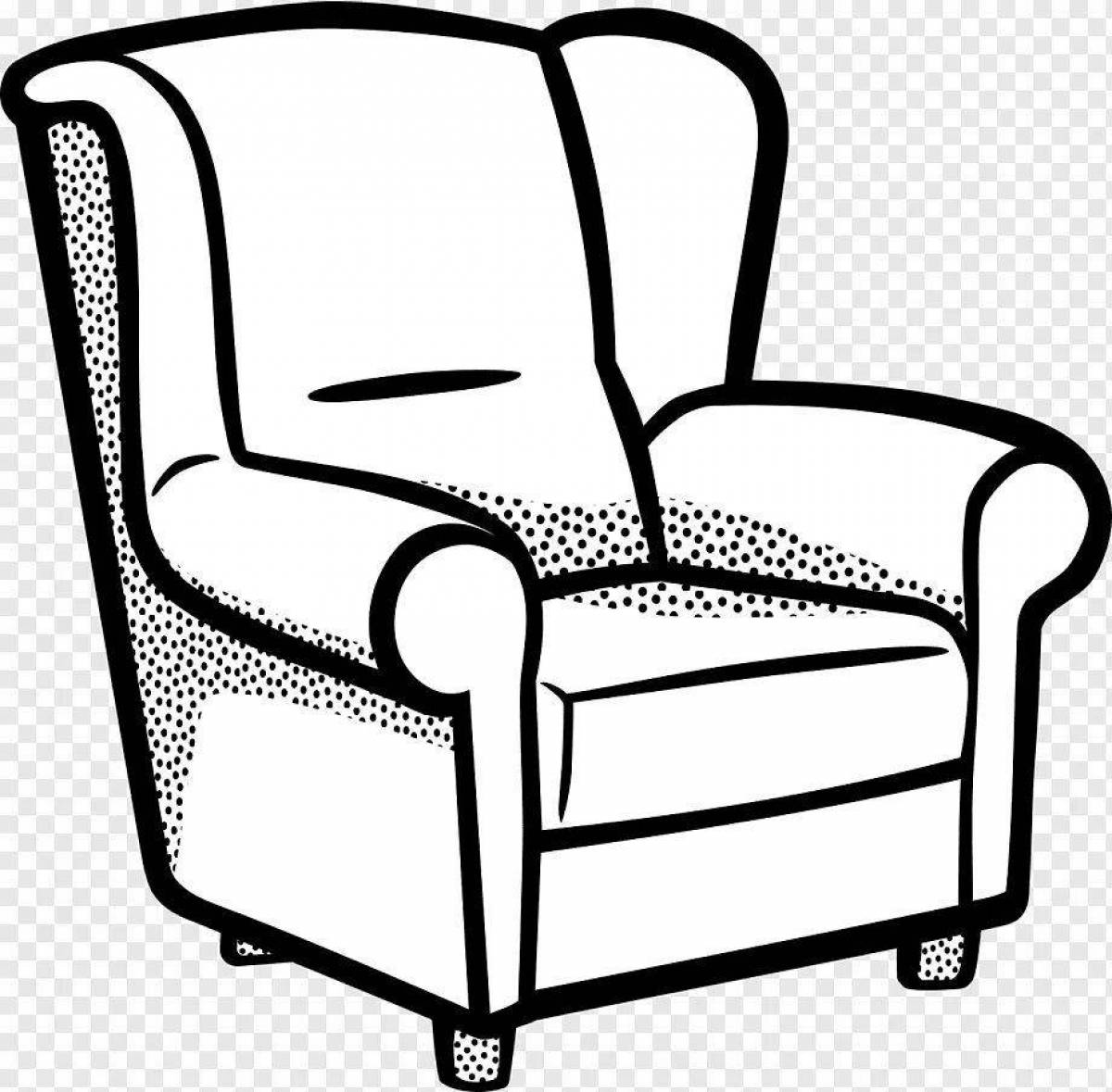 Раскраска смелый диван-стул