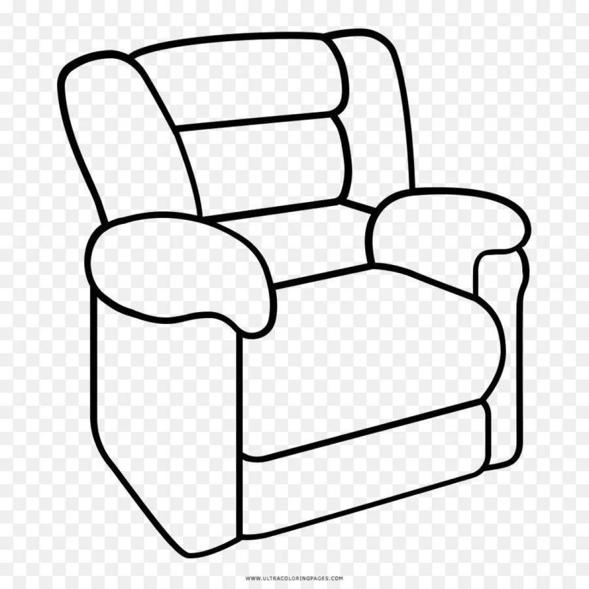 Coloring page perky sofa chair