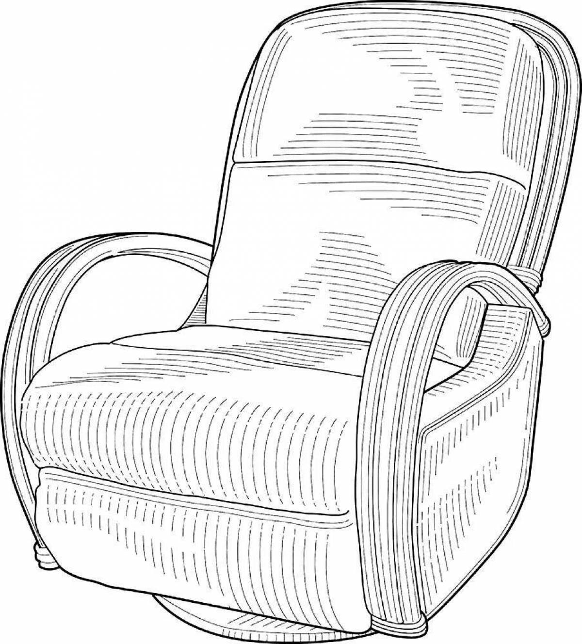 Интригующая страница раскраски диван-кресло