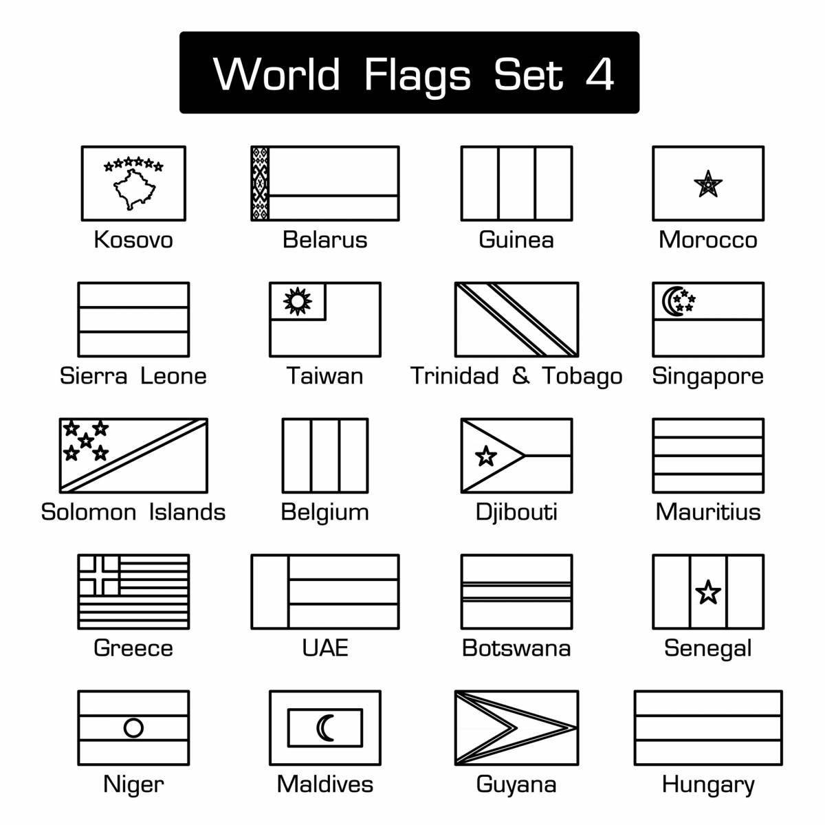 Coloring page gorgeous european flags