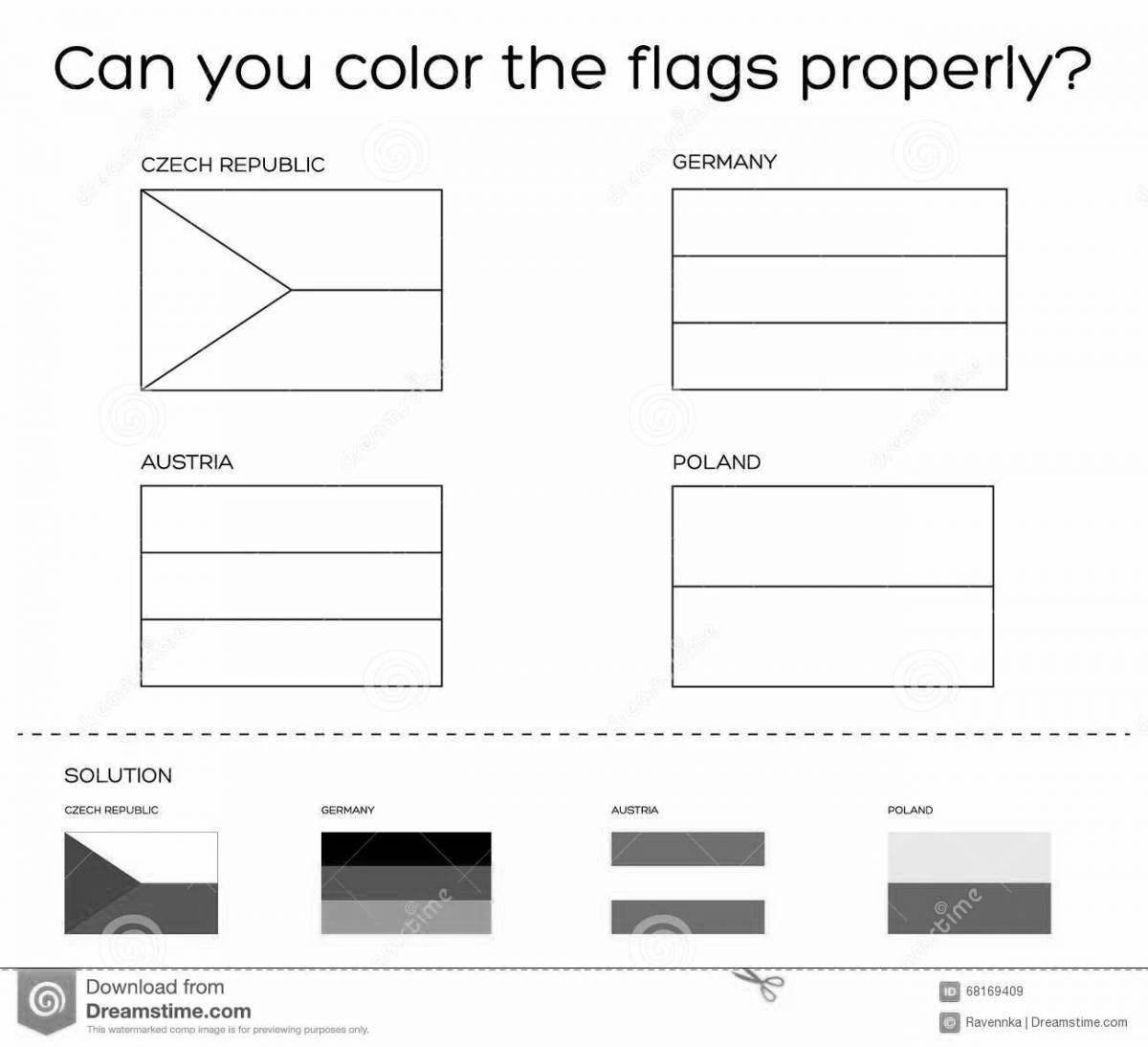 Coloring book royal european flags