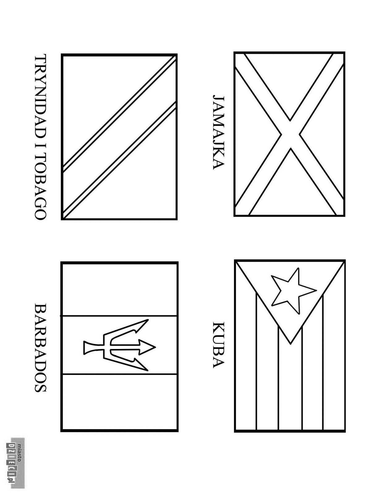 Dazzling European flags coloring page