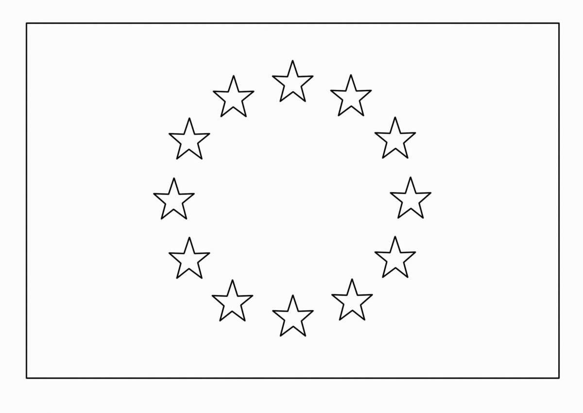 Раскраска прекрасные европейские флаги