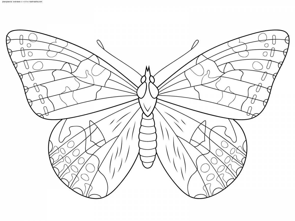 Блестящая бабочка-раскраска