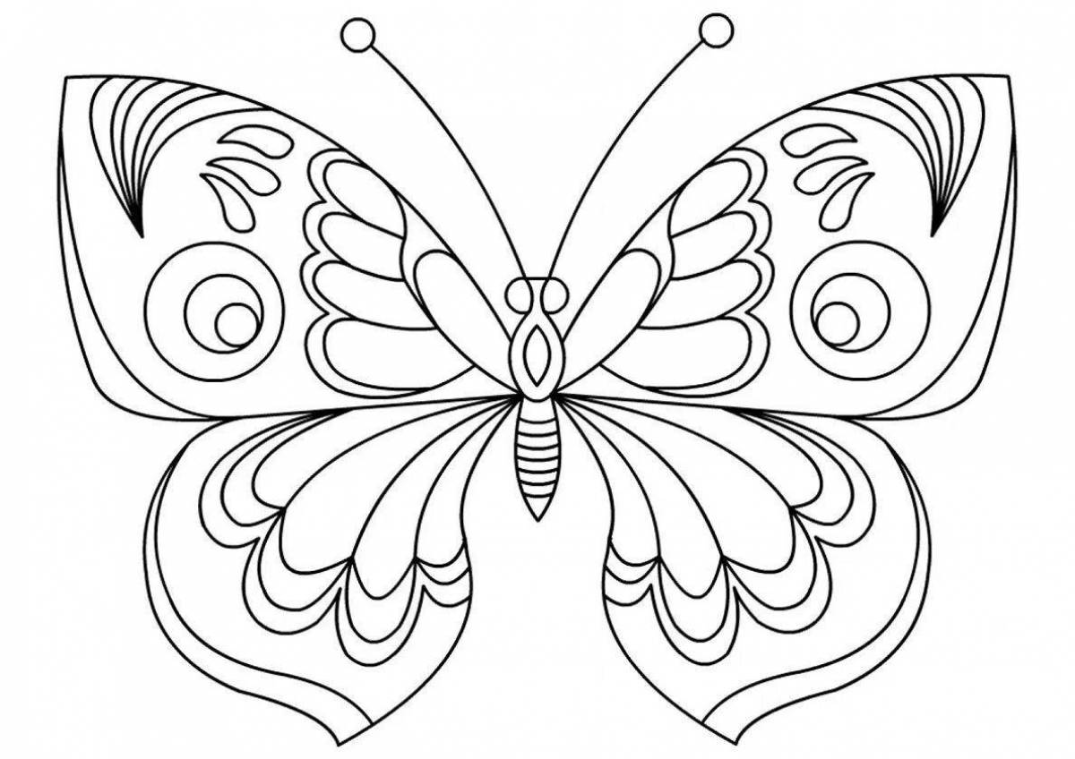 Элегантная бабочка-раскраска