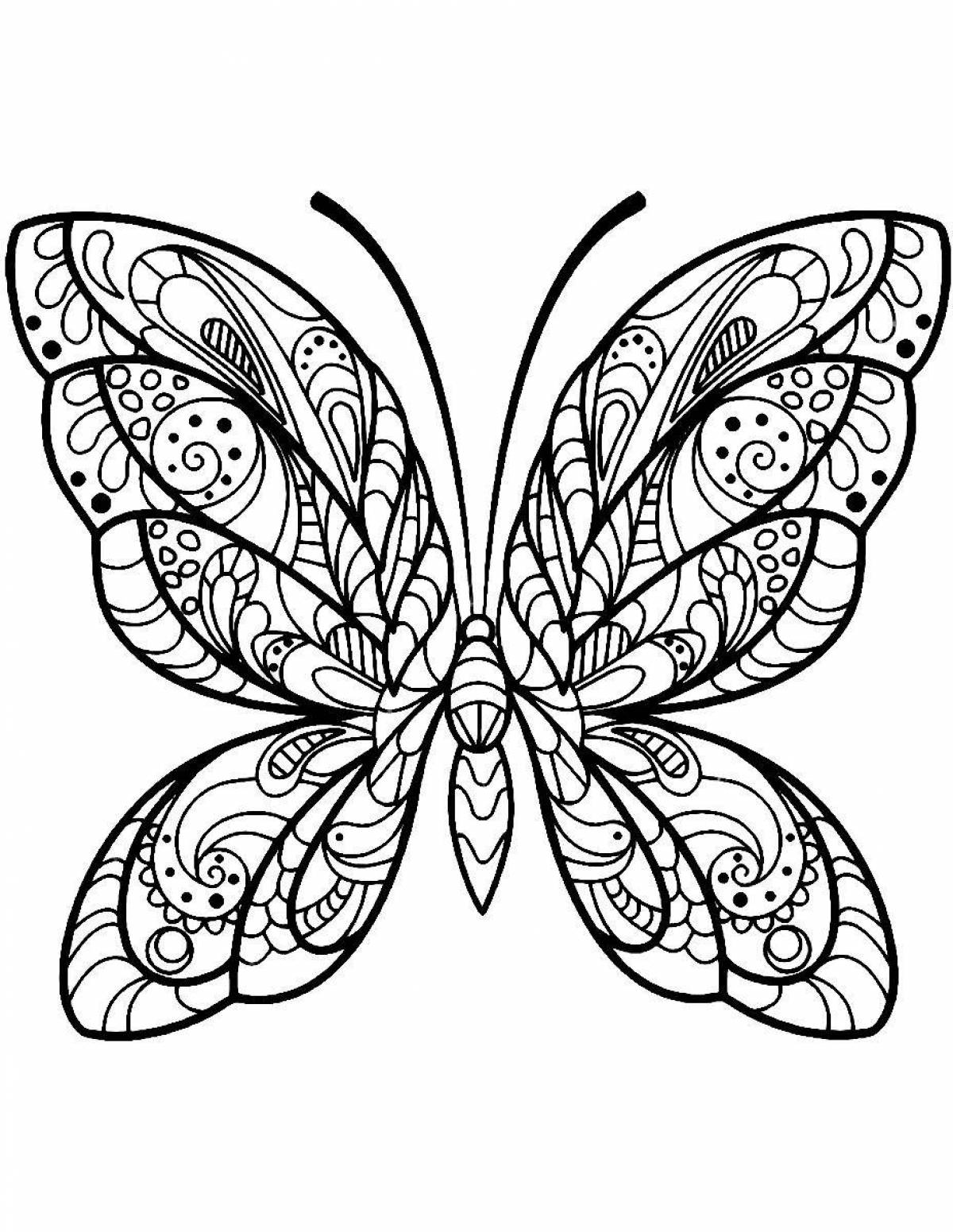 Живая бабочка-раскраска