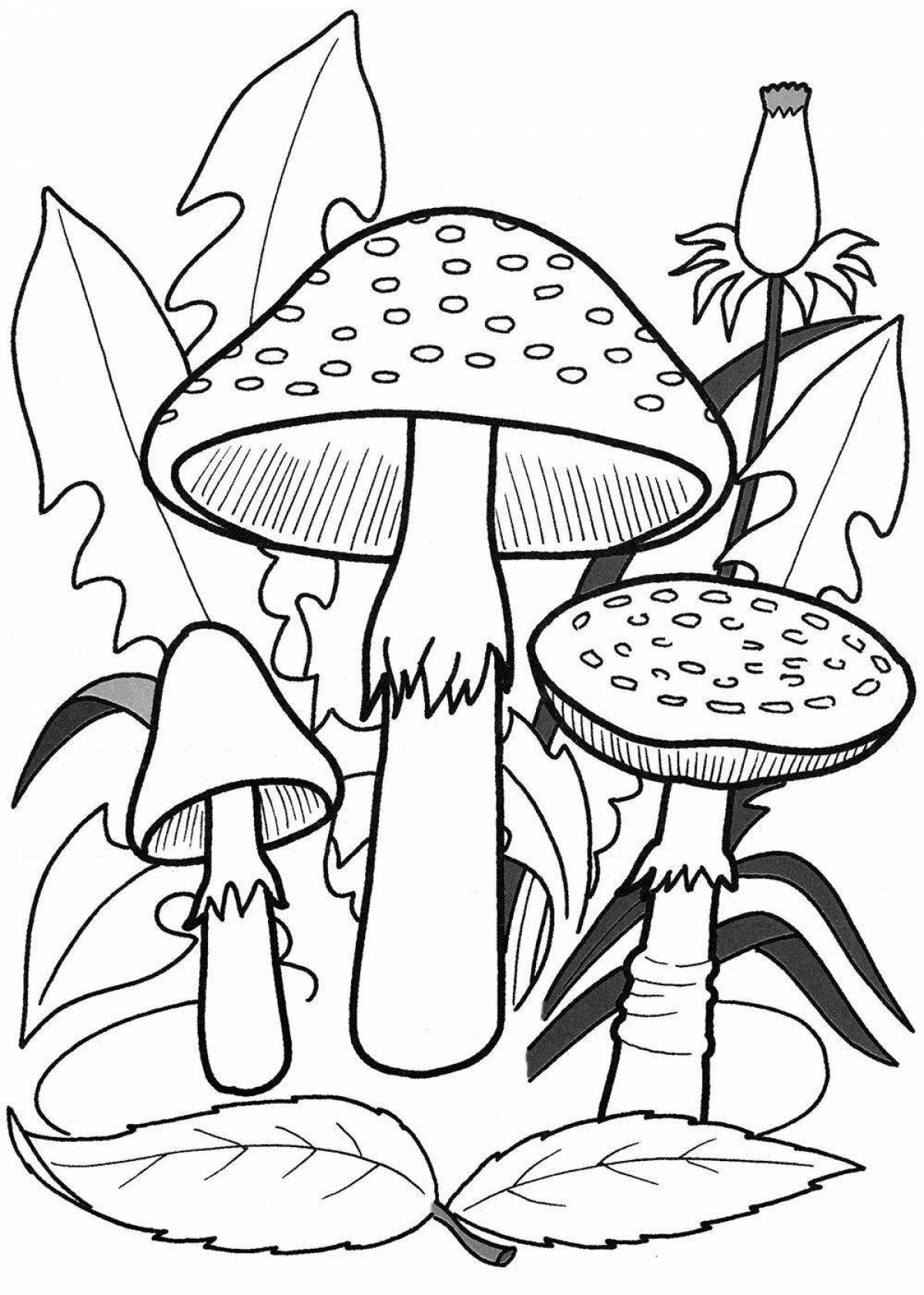 Photo Glowing toadstool mushrooms