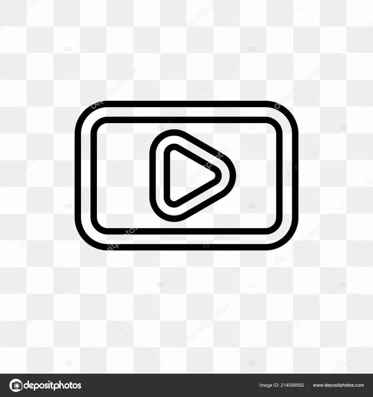 Страница раскраски радостного логотипа youtube