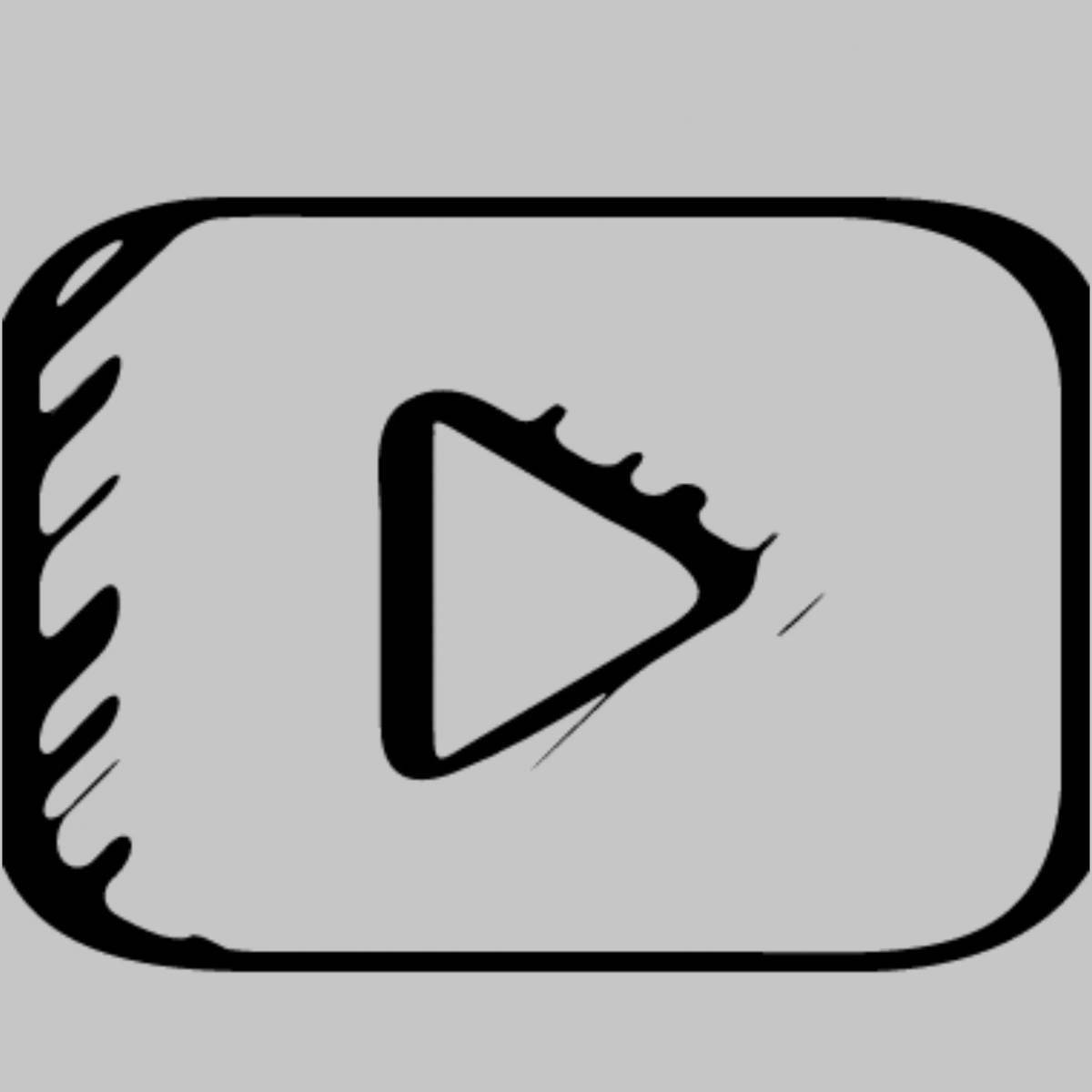 Игривая страница раскраски логотипа youtube