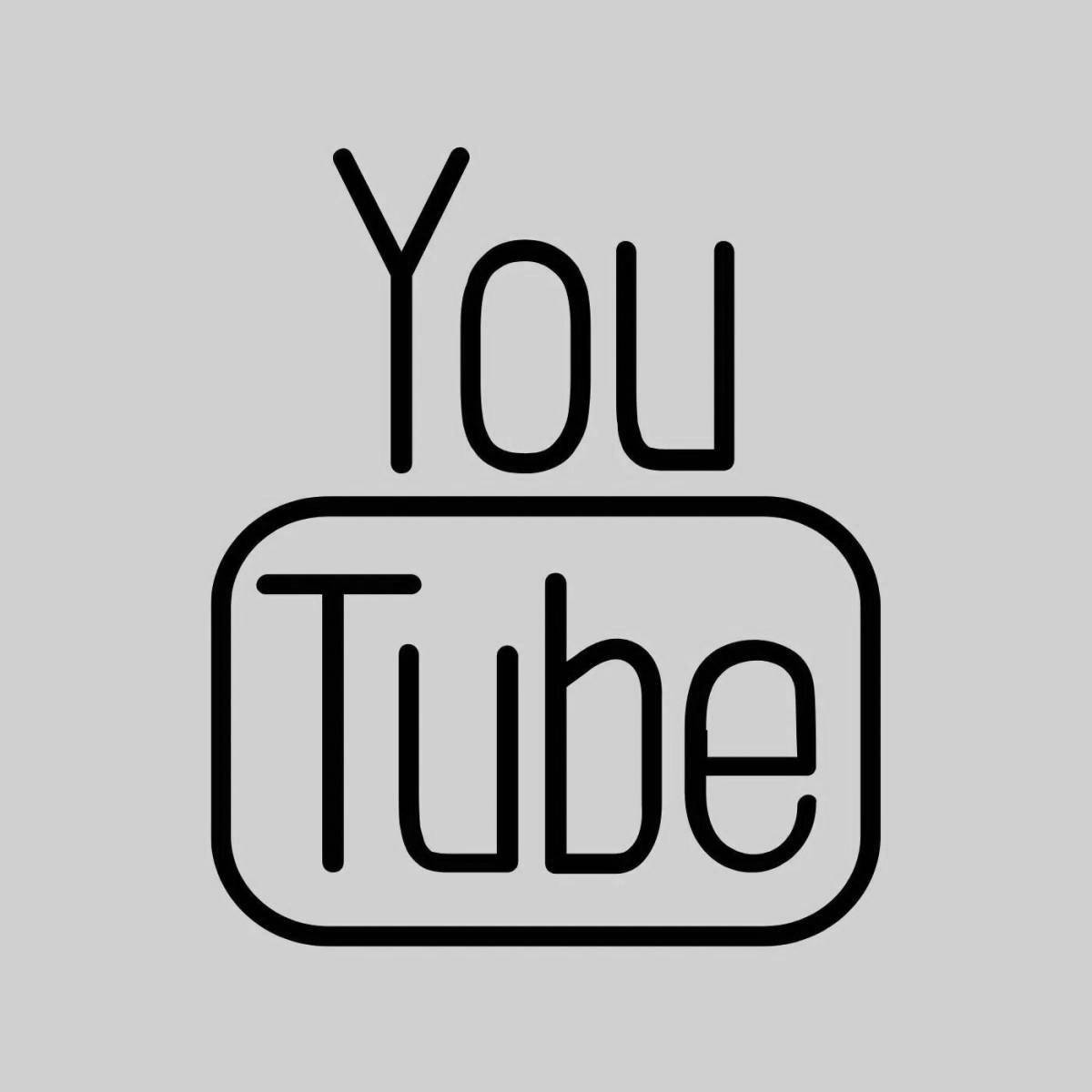 Веселая раскраска логотипа youtube