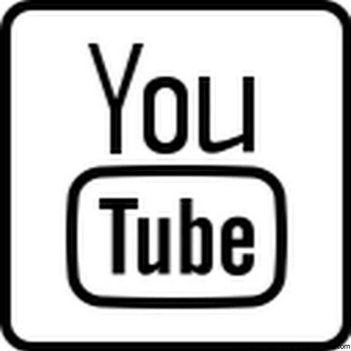 Страница раскраски с привлекательным логотипом youtube