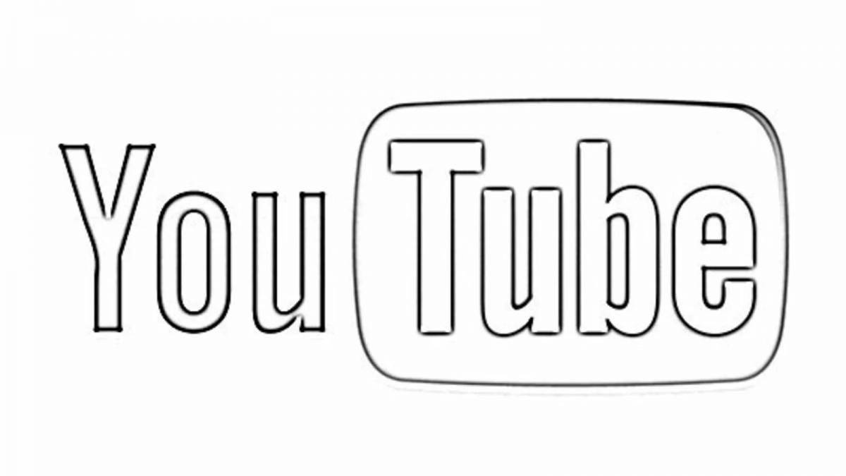 Страница раскраски жирного логотипа youtube