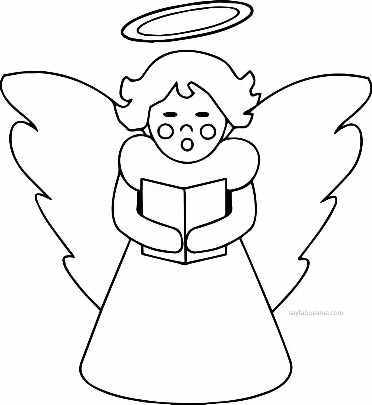 Angel coloring book angel face