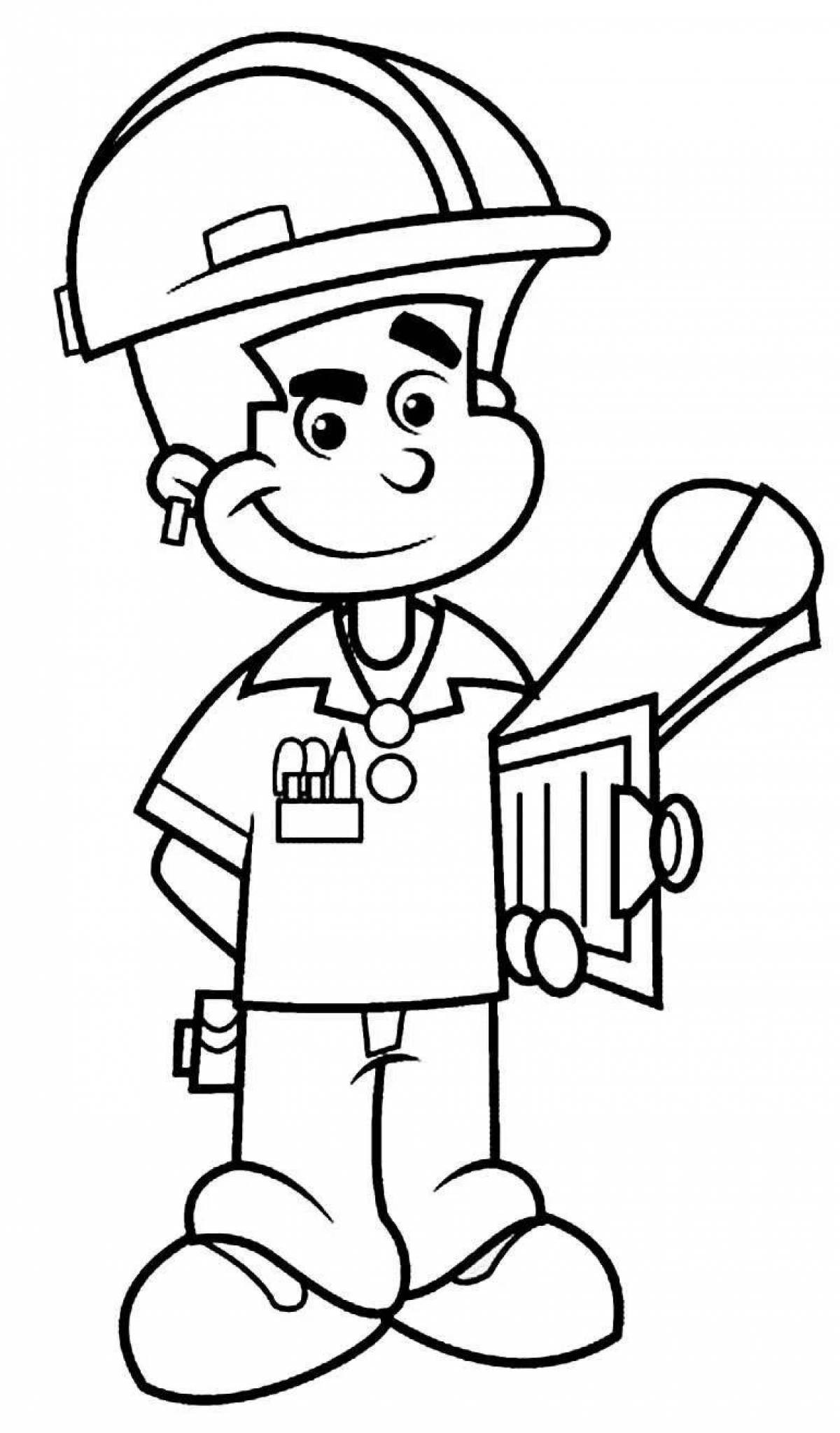 Charming design engineer coloring book