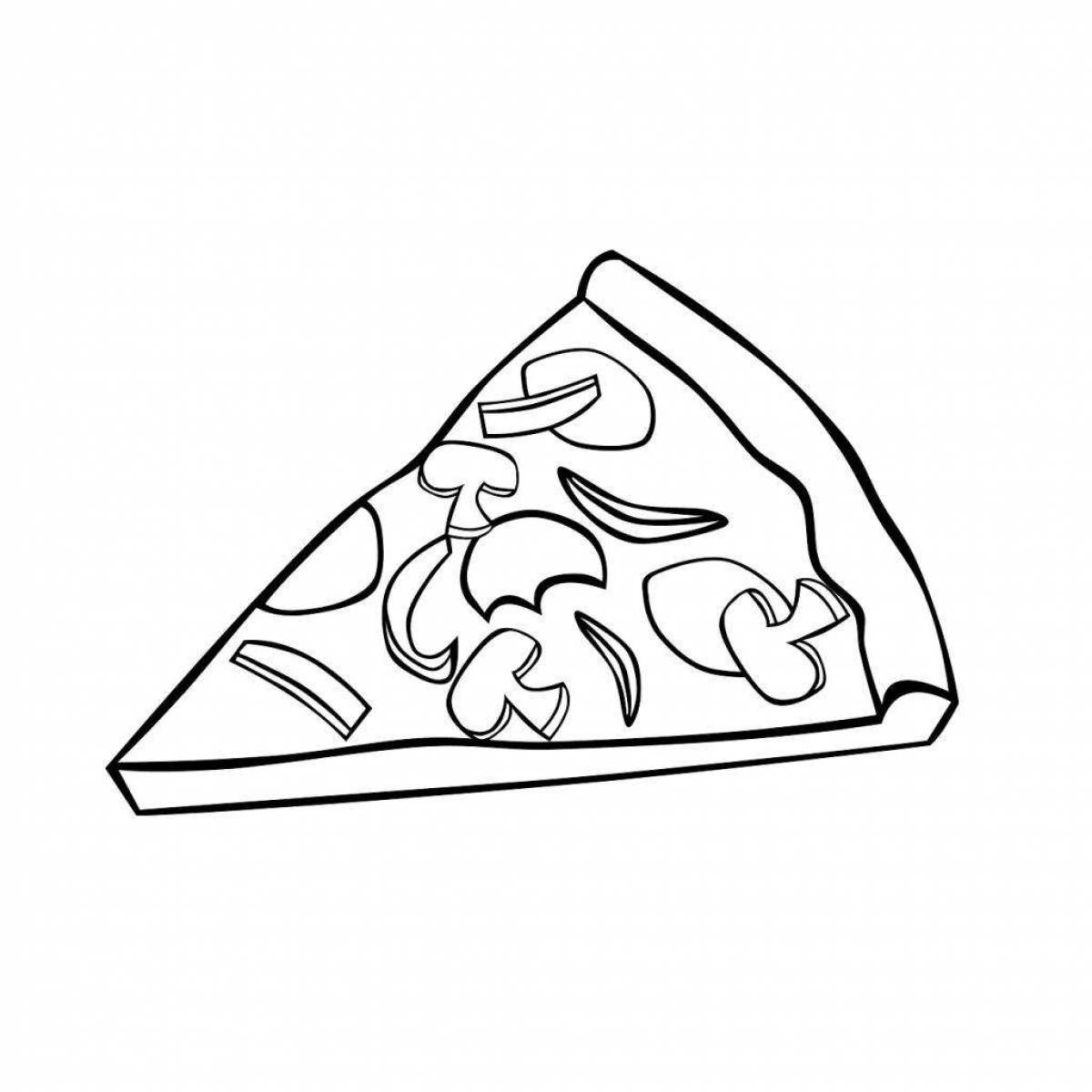 Tasty coloring pizza slice