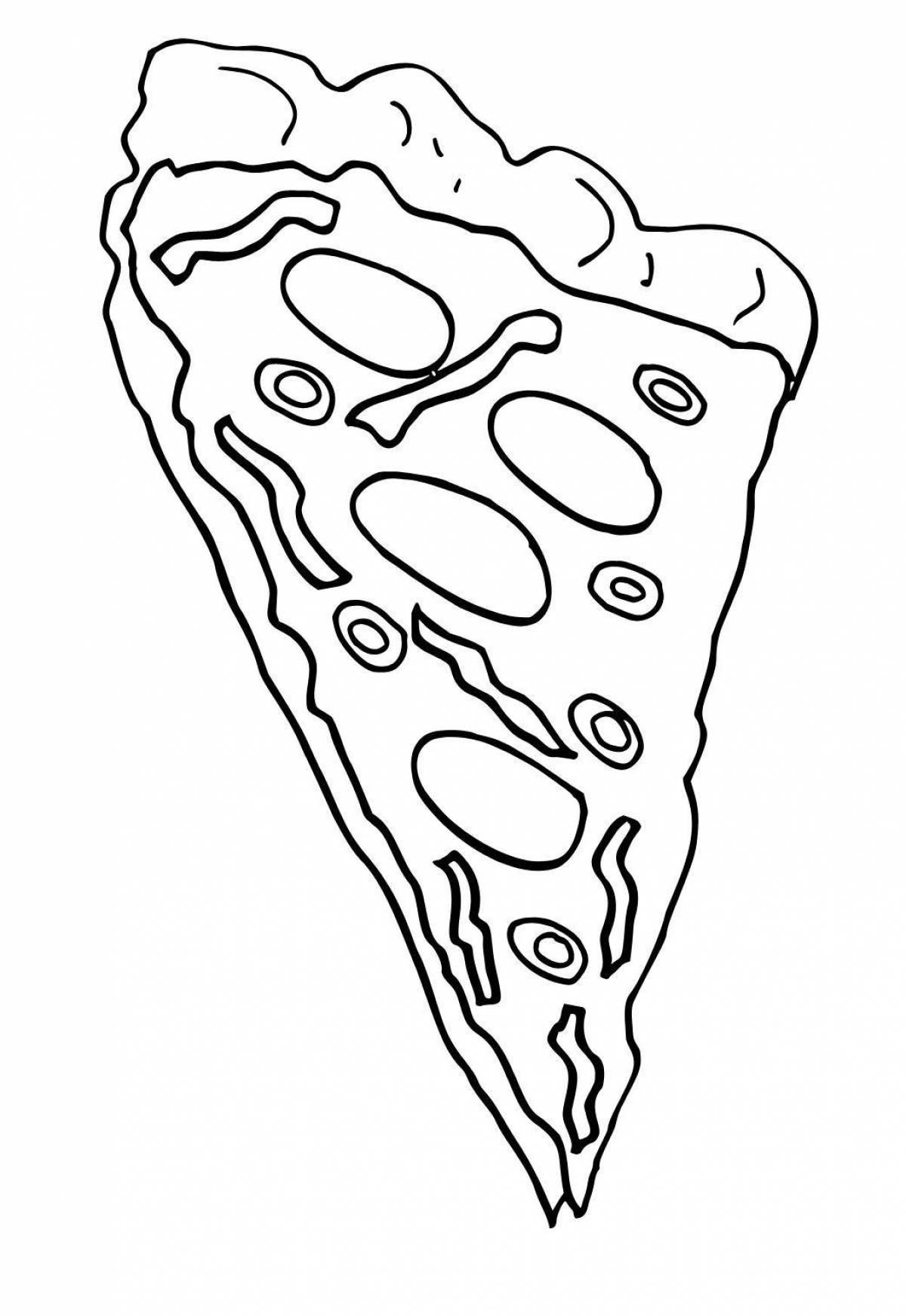 Пикантная раскраска кусочек пиццы