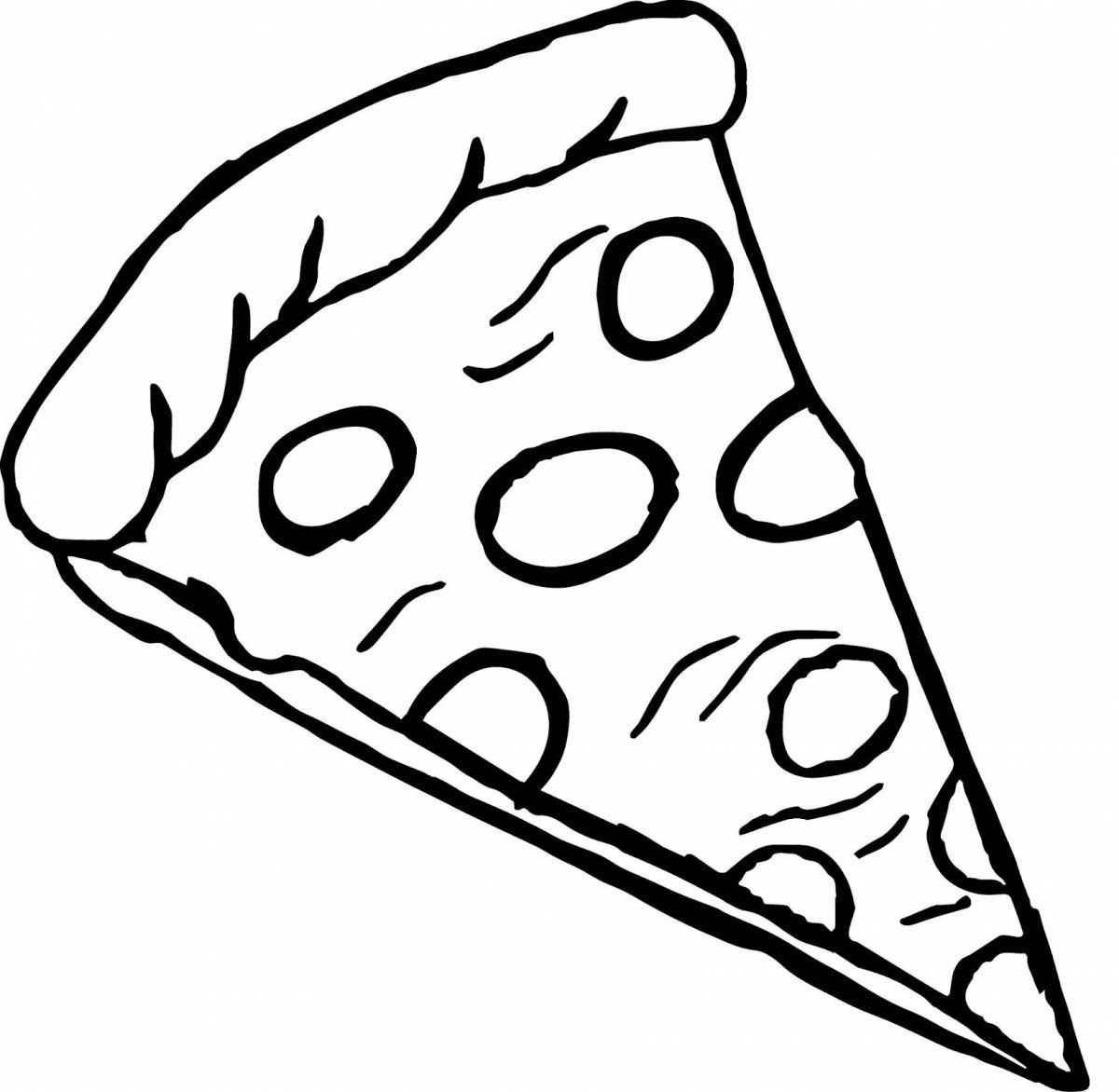 Ambrosial pizza slice coloring page