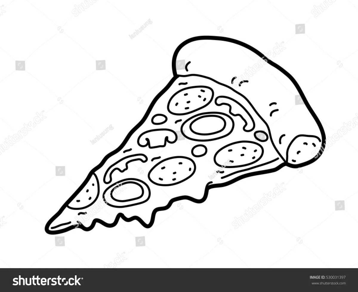 Полезная раскраска кусочек пиццы