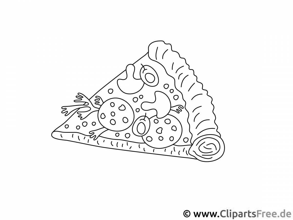 Приглашающая раскраска кусочек пиццы