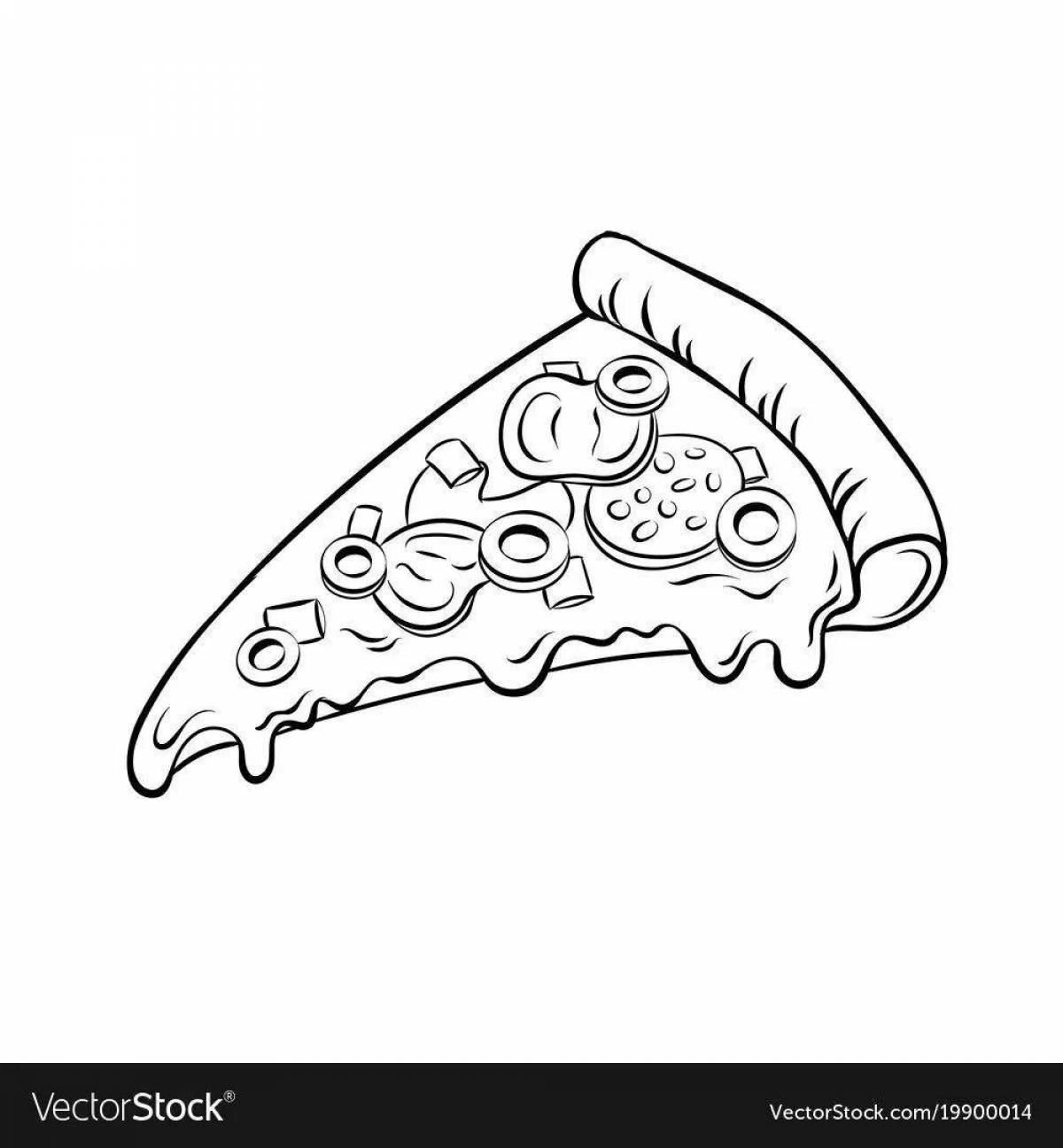 Увлекательная раскраска кусочек пиццы