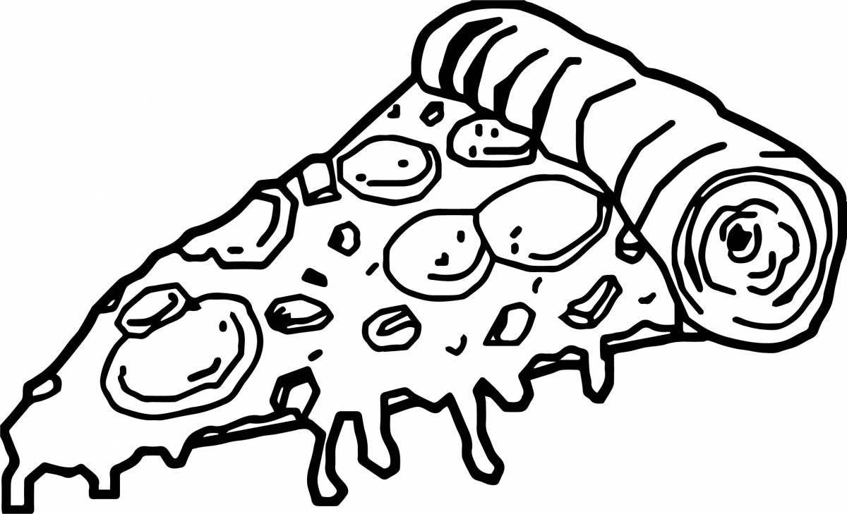 Comforting coloring pizza slice