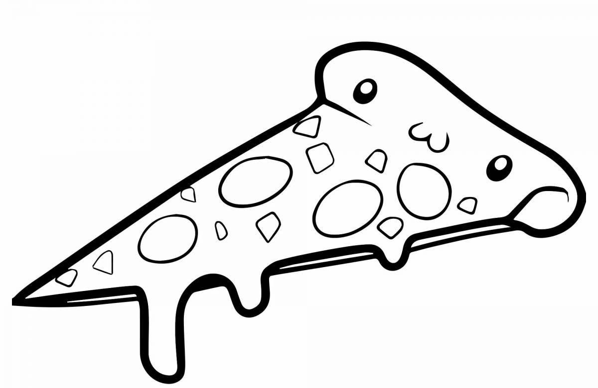 Rich pizza slice coloring page