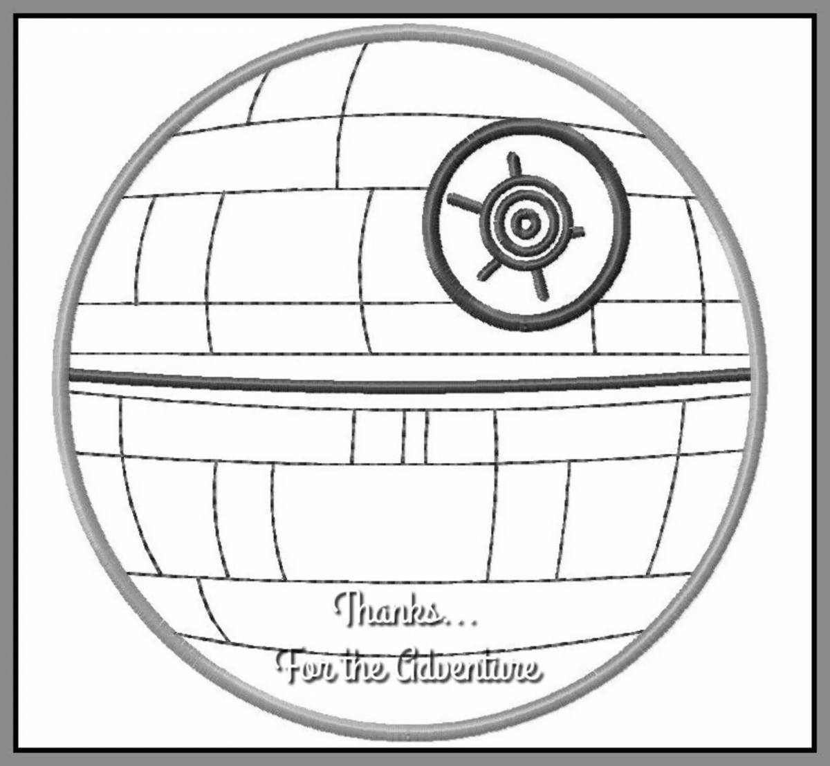 Amazing death star coloring page